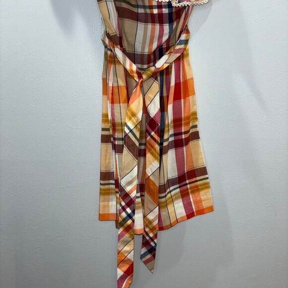 Trina Turk Reyes One Shoulder Plaid Dress with Detachable Flower – Size 0 – NWT - Picture 4 of 14